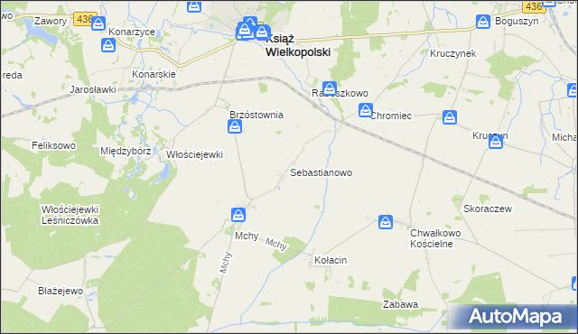 mapa Sebastianowo, Sebastianowo na mapie Targeo