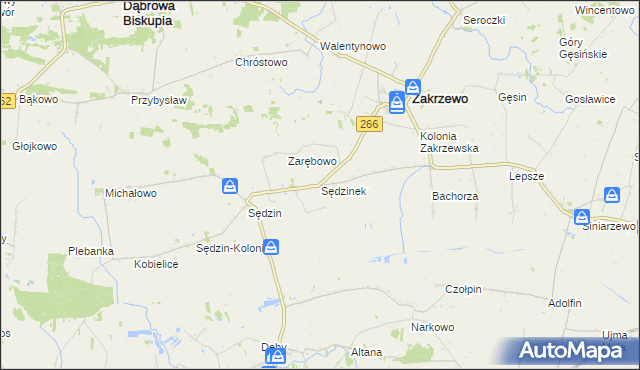 mapa Sędzinek, Sędzinek na mapie Targeo