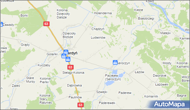 mapa Seroczyn-Kolonia, Seroczyn-Kolonia na mapie Targeo