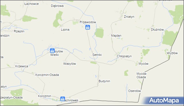 mapa Setniki, Setniki na mapie Targeo