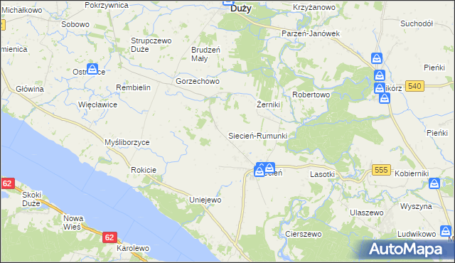 mapa Siecień-Rumunki, Siecień-Rumunki na mapie Targeo