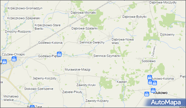 mapa Siennica-Szymanki, Siennica-Szymanki na mapie Targeo