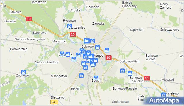 mapa Sierpc, Sierpc na mapie Targeo