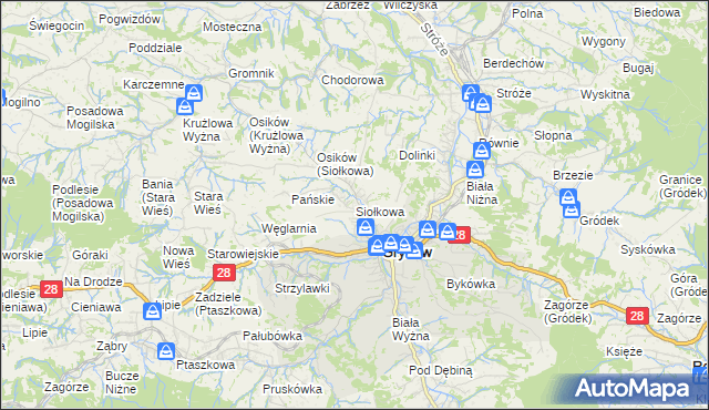 mapa Siołkowa, Siołkowa na mapie Targeo