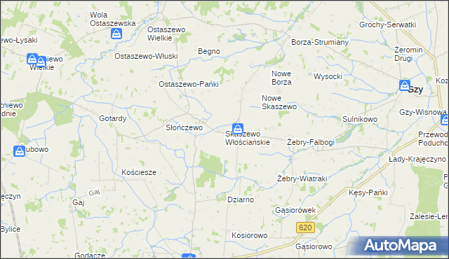 mapa Skaszewo Włościańskie, Skaszewo Włościańskie na mapie Targeo