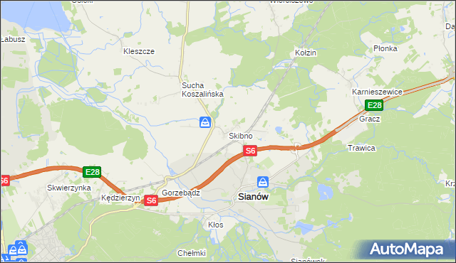 mapa Skibno, Skibno na mapie Targeo
