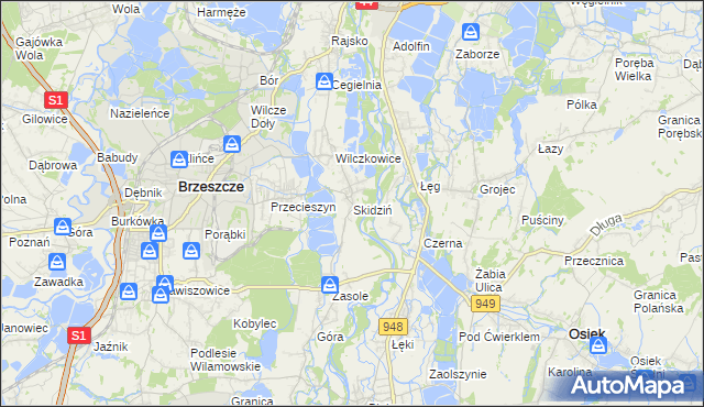 mapa Skidziń, Skidziń na mapie Targeo