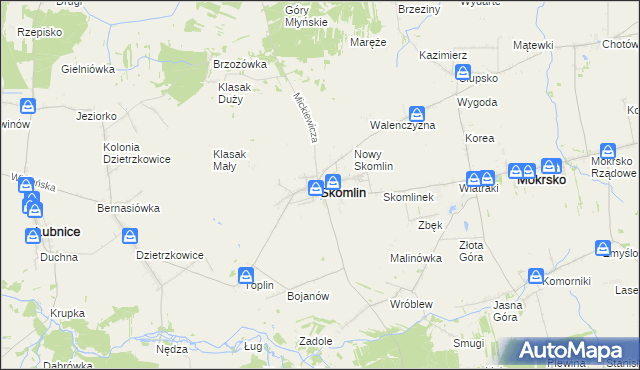 mapa Skomlin, Skomlin na mapie Targeo