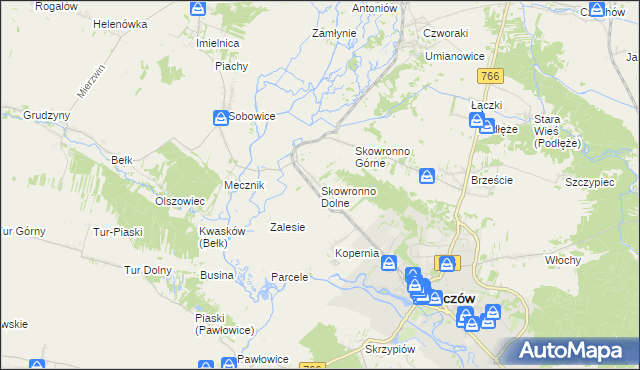mapa Skowronno Dolne, Skowronno Dolne na mapie Targeo