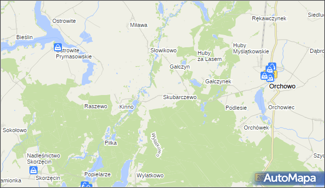 mapa Skubarczewo, Skubarczewo na mapie Targeo