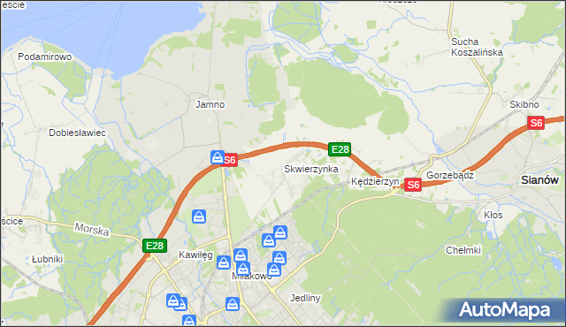 mapa Skwierzynka, Skwierzynka na mapie Targeo