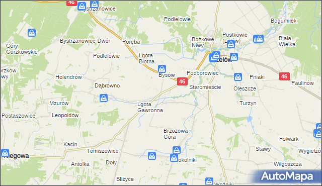 mapa Ślęzany, Ślęzany na mapie Targeo
