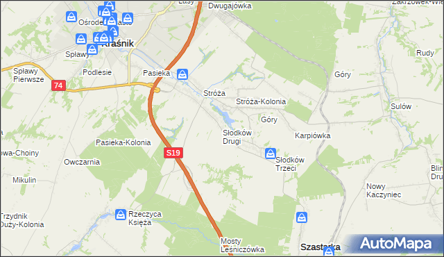 mapa Słodków Drugi, Słodków Drugi na mapie Targeo