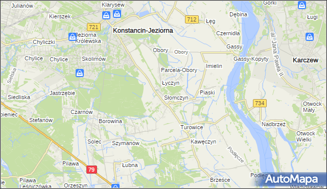 mapa Słomczyn gmina Konstancin-Jeziorna, Słomczyn gmina Konstancin-Jeziorna na mapie Targeo