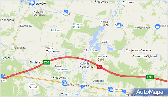 mapa Słuchocin, Słuchocin na mapie Targeo
