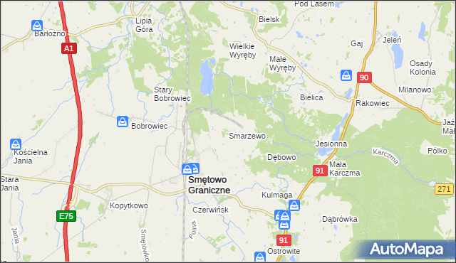 mapa Smarzewo, Smarzewo na mapie Targeo