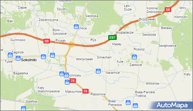 mapa Śmiecheń, Śmiecheń na mapie Targeo