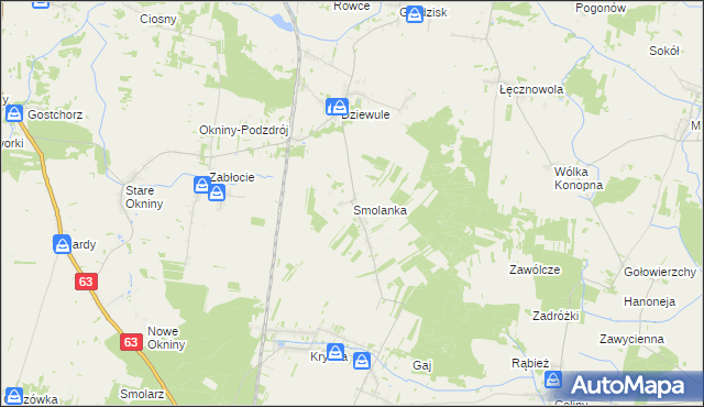 mapa Smolanka gmina Zbuczyn, Smolanka gmina Zbuczyn na mapie Targeo