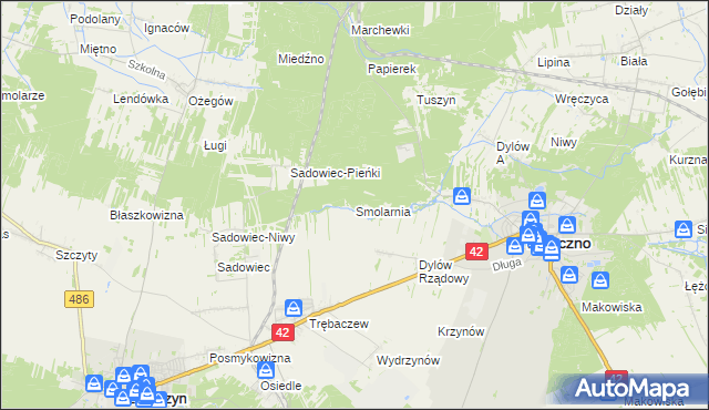 mapa Smolarnia gmina Siemkowice, Smolarnia gmina Siemkowice na mapie Targeo