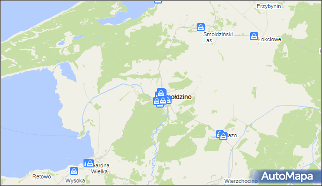 mapa Smołdzino powiat słupski, Smołdzino powiat słupski na mapie Targeo
