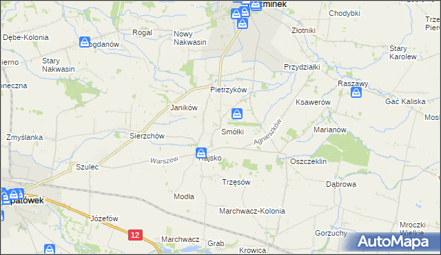 mapa Smółki, Smółki na mapie Targeo