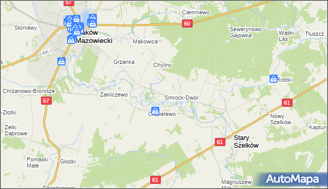 mapa Smrock-Dwór, Smrock-Dwór na mapie Targeo