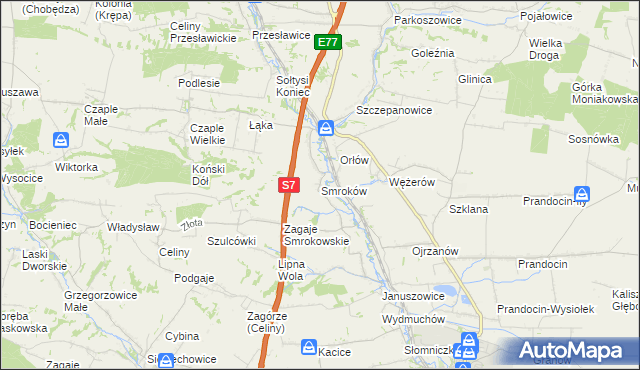 mapa Smroków, Smroków na mapie Targeo