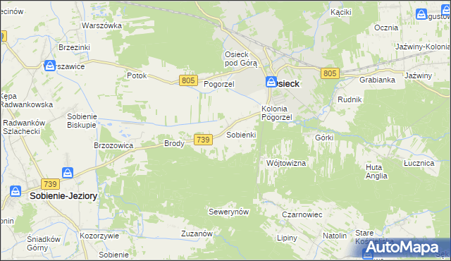 mapa Sobienki, Sobienki na mapie Targeo