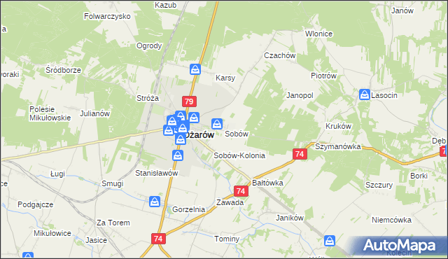 mapa Sobów, Sobów na mapie Targeo