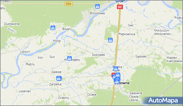 mapa Sojkówek, Sojkówek na mapie Targeo