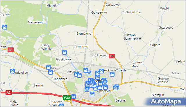 mapa Sokołowo gmina Września, Sokołowo gmina Września na mapie Targeo