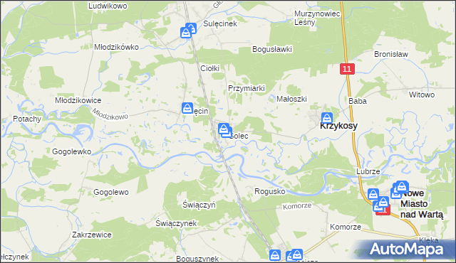 mapa Solec gmina Krzykosy, Solec gmina Krzykosy na mapie Targeo