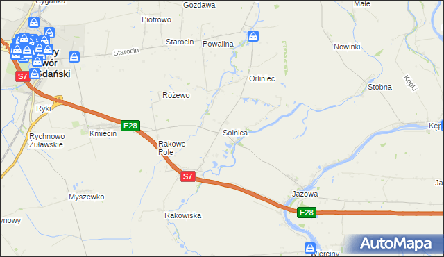 mapa Solnica, Solnica na mapie Targeo