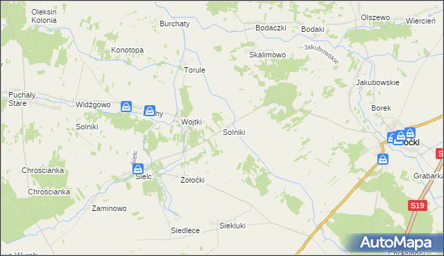 mapa Solniki gmina Boćki, Solniki gmina Boćki na mapie Targeo