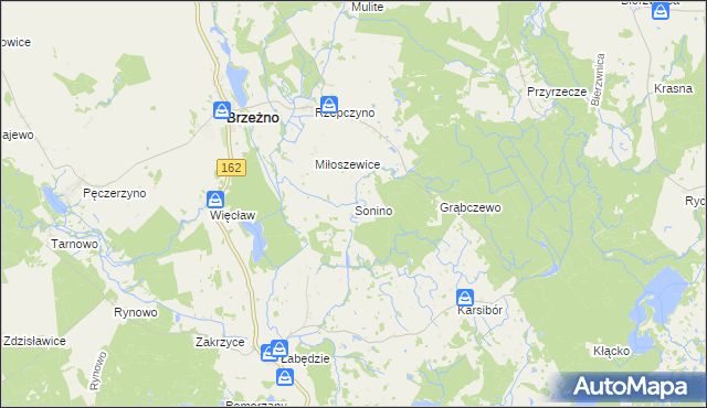 mapa Sonino, Sonino na mapie Targeo