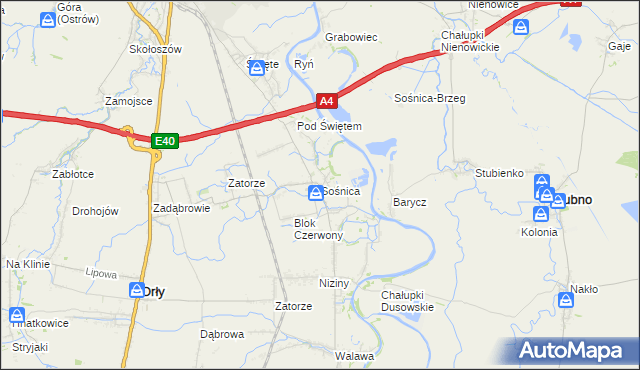 mapa Sośnica gmina Radymno, Sośnica gmina Radymno na mapie Targeo