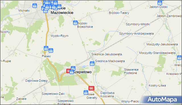mapa Średnica-Jakubowięta, Średnica-Jakubowięta na mapie Targeo