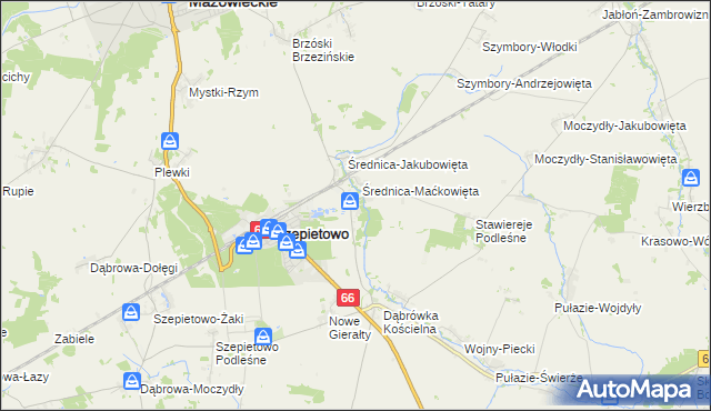 mapa Średnica-Pawłowięta, Średnica-Pawłowięta na mapie Targeo