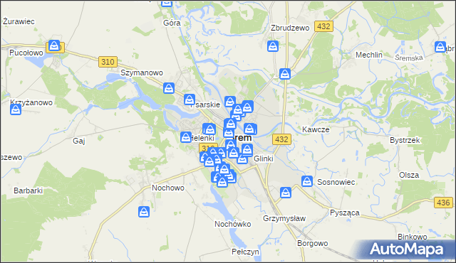 mapa Śrem, Śrem na mapie Targeo