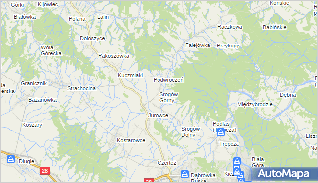 mapa Srogów Górny, Srogów Górny na mapie Targeo