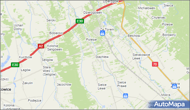 mapa Stachlew, Stachlew na mapie Targeo