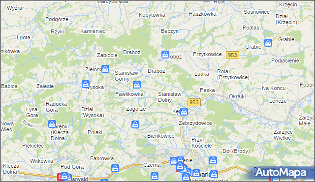 mapa Stanisław Dolny, Stanisław Dolny na mapie Targeo