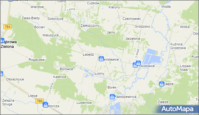 mapa Stanisławice gmina Koniecpol, Stanisławice gmina Koniecpol na mapie Targeo