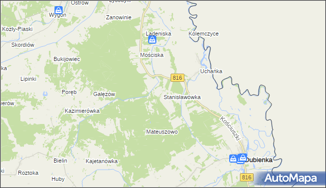 mapa Stanisławówka gmina Dubienka, Stanisławówka gmina Dubienka na mapie Targeo