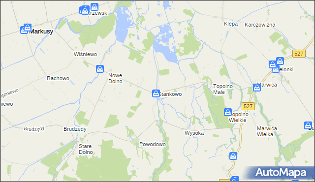 mapa Stankowo gmina Markusy, Stankowo gmina Markusy na mapie Targeo