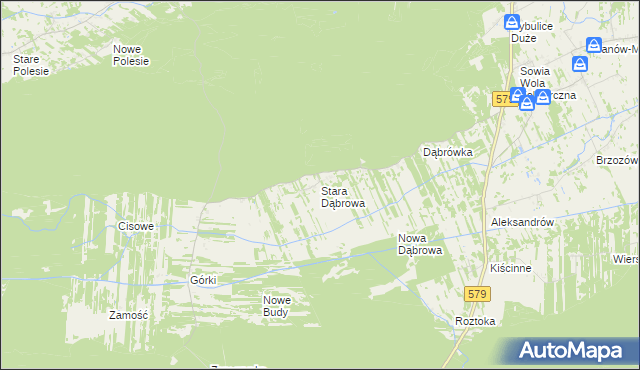 mapa Stara Dąbrowa gmina Leoncin, Stara Dąbrowa gmina Leoncin na mapie Targeo