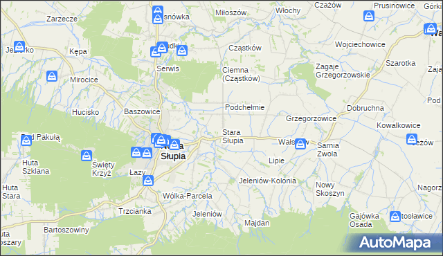 mapa Stara Słupia, Stara Słupia na mapie Targeo