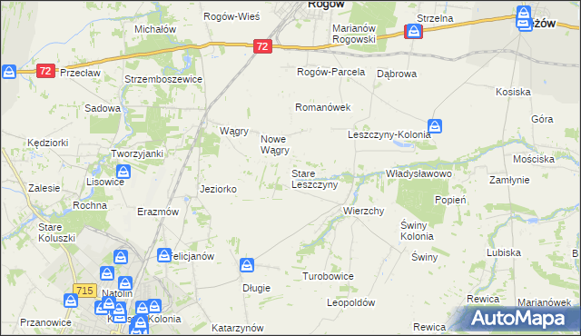 mapa Stare Leszczyny, Stare Leszczyny na mapie Targeo