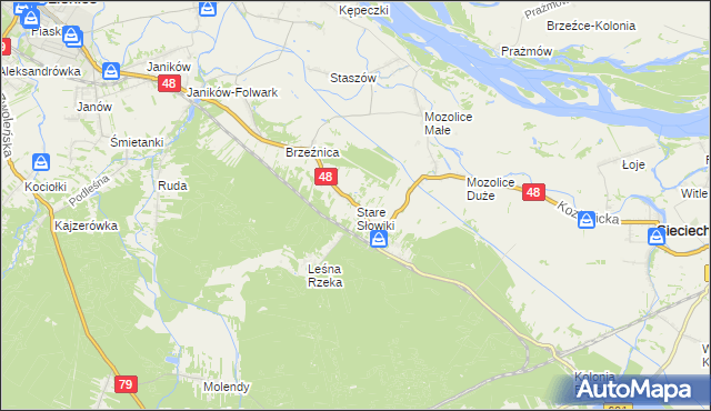 mapa Stare Słowiki, Stare Słowiki na mapie Targeo
