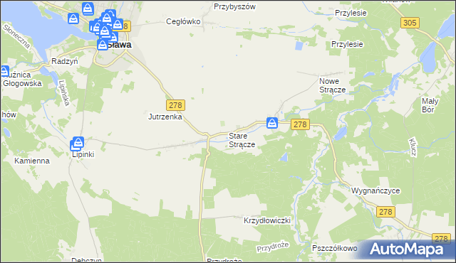 mapa Stare Strącze, Stare Strącze na mapie Targeo